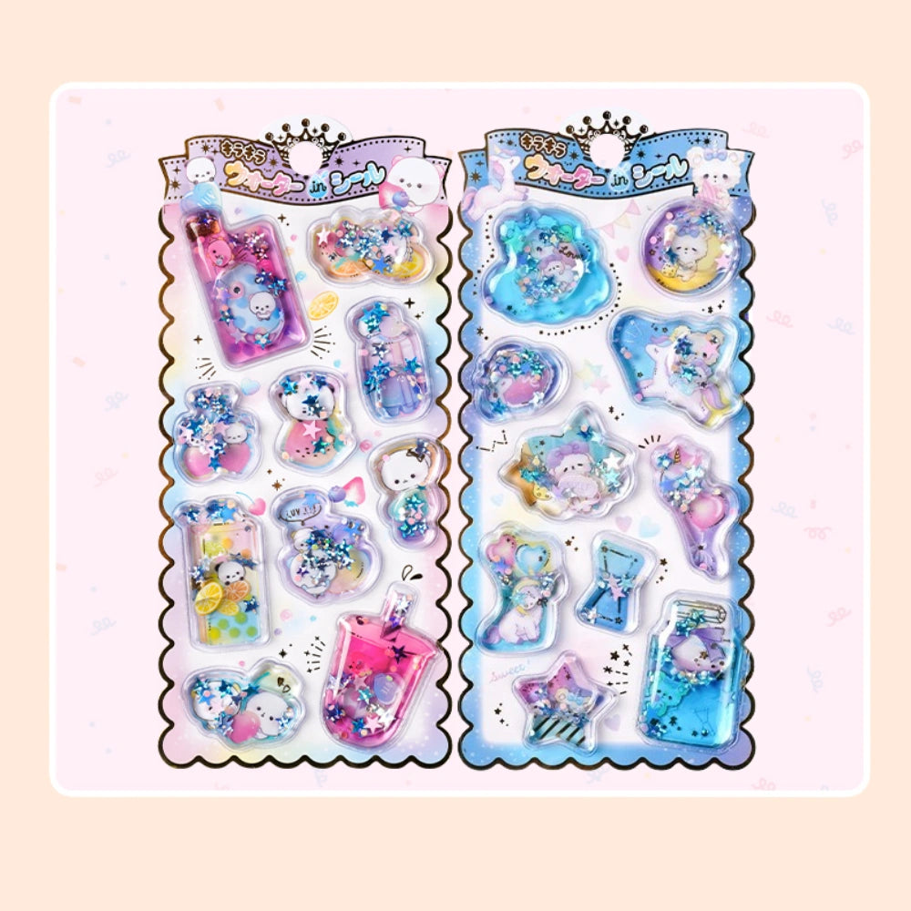【6枚セット】ウォーターシール~ゆるかわ♡癒し系3Dシール【新作追加☆独占販売】