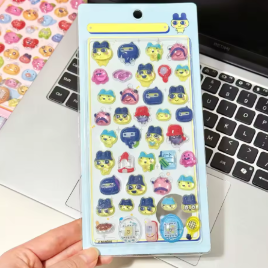 【3枚セット】ボンボンドロップシールゆるかわたまごっちシールの癒し系3Dシール【再入荷なし】