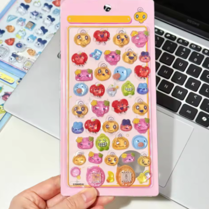 【3枚セット】ボンボンドロップシールゆるかわたまごっちシールの癒し系3Dシール【再入荷なし】