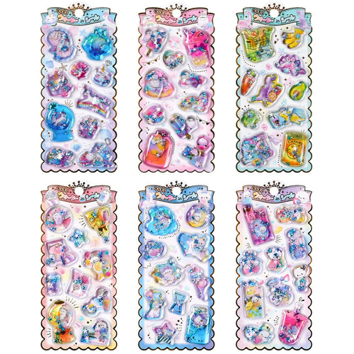 【6枚セット】ウォーターシール～ゆるかわ♡癒し系3Dシール【新作追加☆独占販売】
