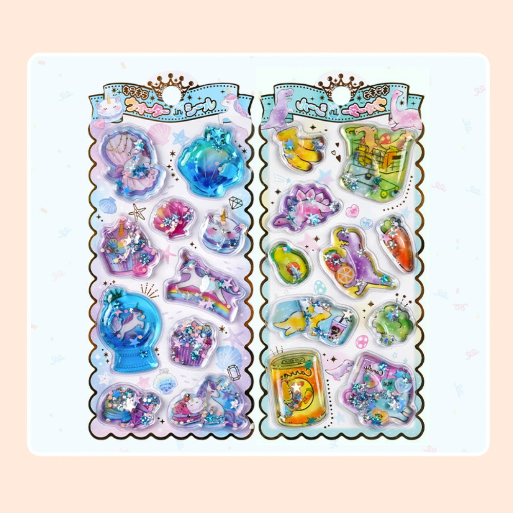 【6枚セット】ウォーターシール～ゆるかわ♡癒し系3Dシール【新作追加☆独占販売】