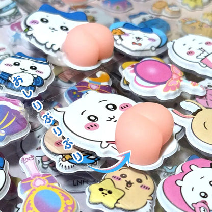 【4枚セット】ボンボンドロップシールゆるかわちいかわの癒し系3Dシール【再入荷なし】